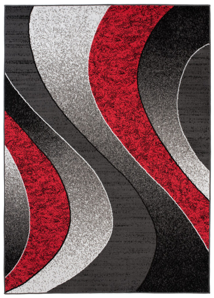 Teppich Dream Modern Wellen Design Grau Rot Creme Meliert
