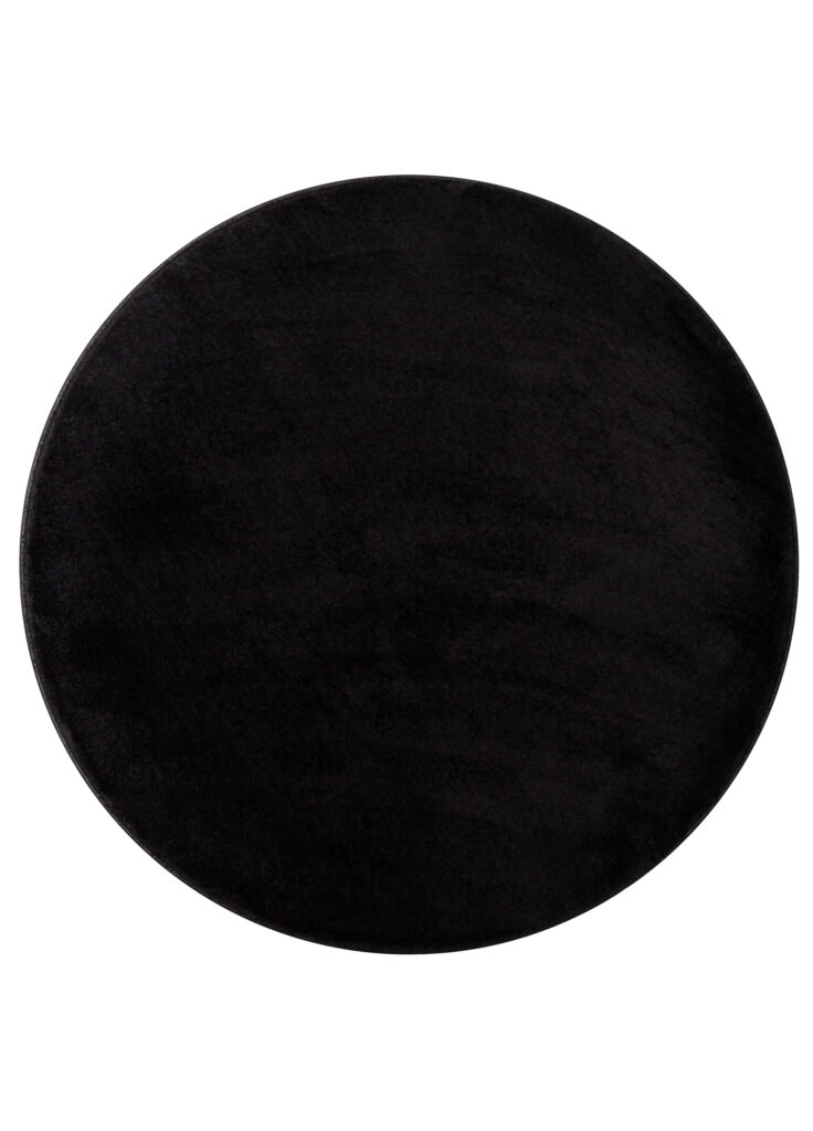 Teppich Cuddle Rund Anti-Rutsch Schwarz Shaggy