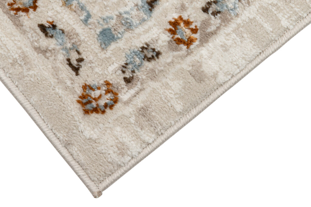 Teppich Retro Blau Grau Ornamente Vintage