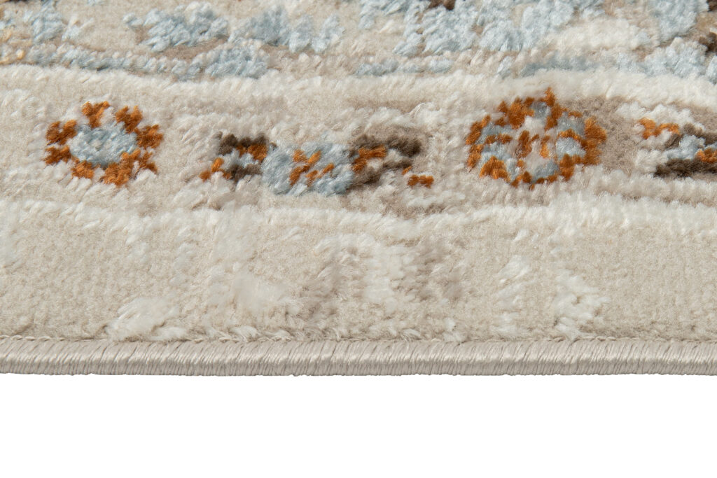 Teppich Retro Blau Grau Ornamente Vintage