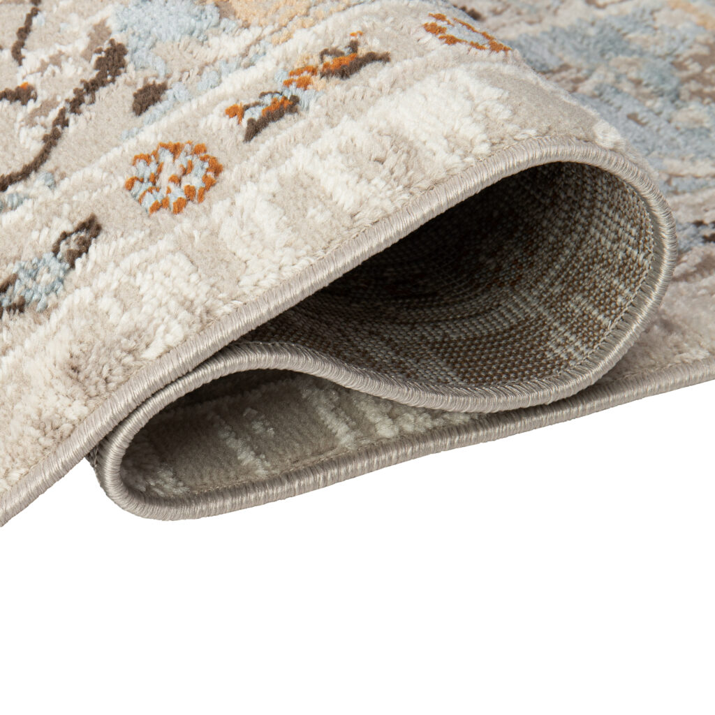 Teppich Retro Blau Grau Ornamente Vintage