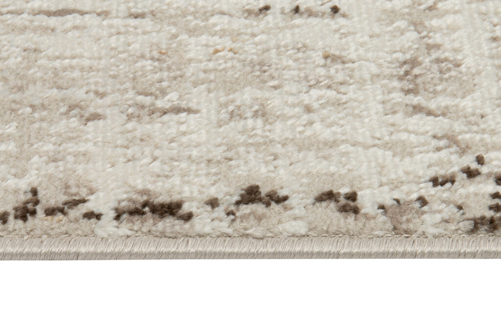Teppich Retro Grau Rostbraun Blau Linien Modern