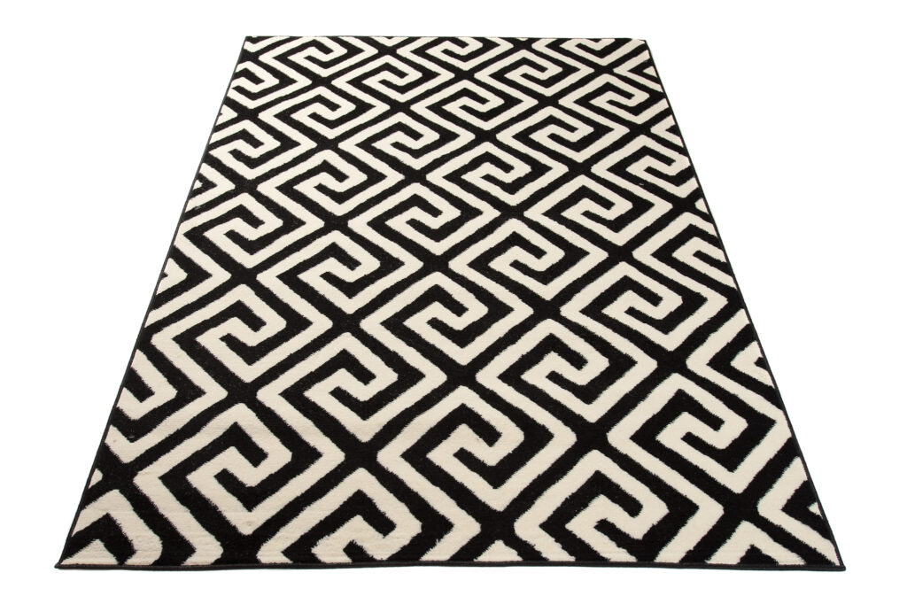 Teppich Dream Kurzflor Schwarz Weiß Modern Griechisch Design