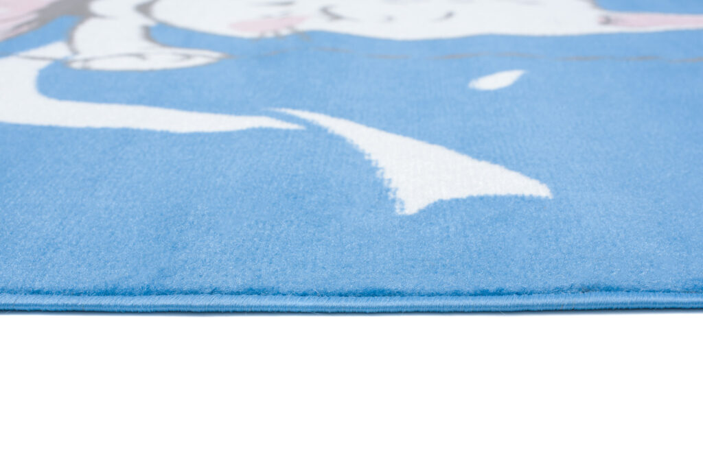 Teppich Jolly Kurzflor Kinderteppich Spielmatte Blau Rosa Katze