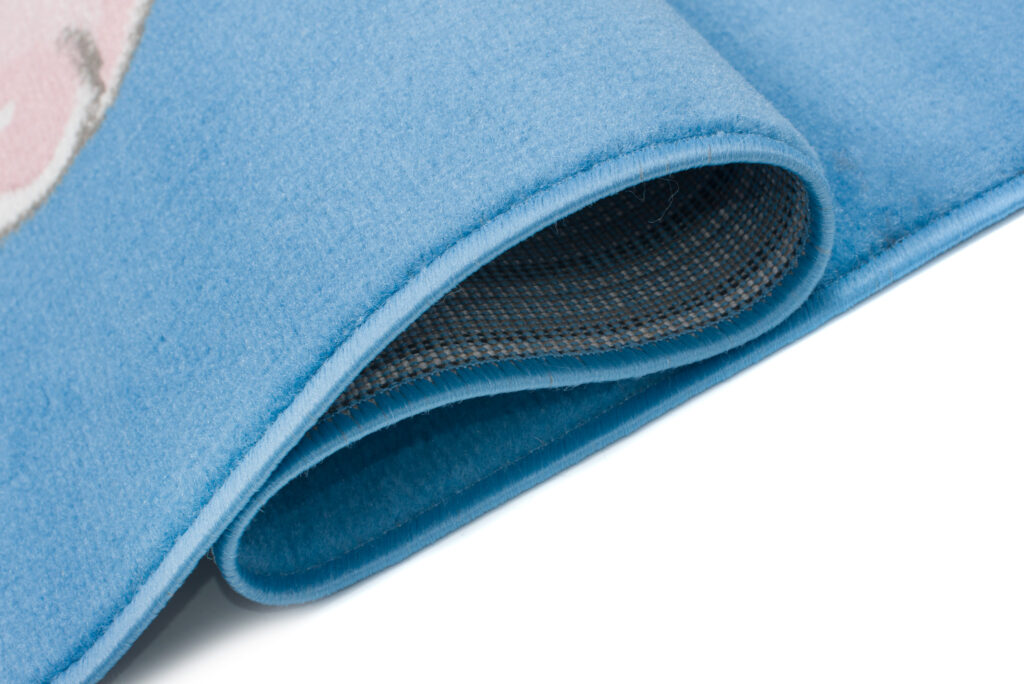 Teppich Jolly Kurzflor Kinderteppich Spielmatte Blau Rosa Katze