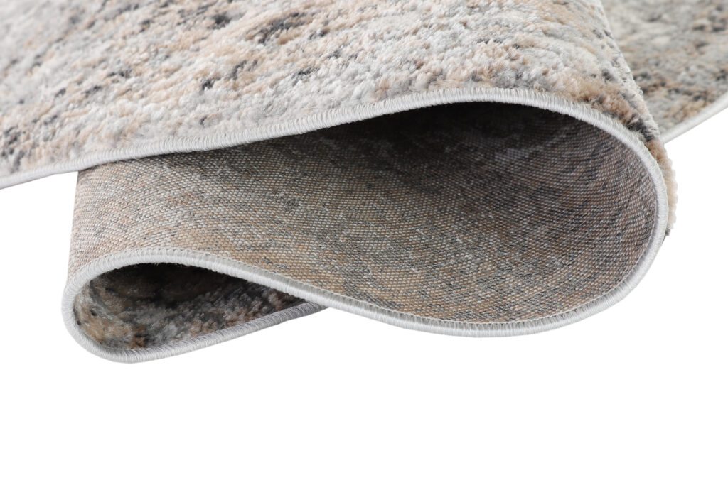 Teppich Valley Rund Grau Beige Vintage Ornamente