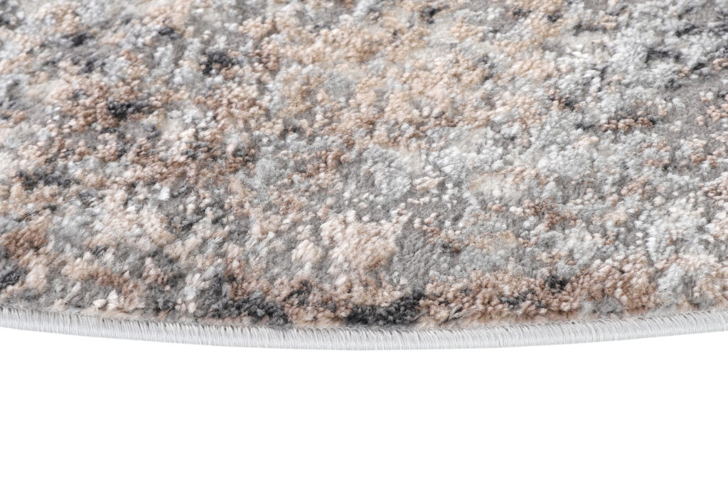 Teppich Valley Rund Grau Beige Vintage Ornamente