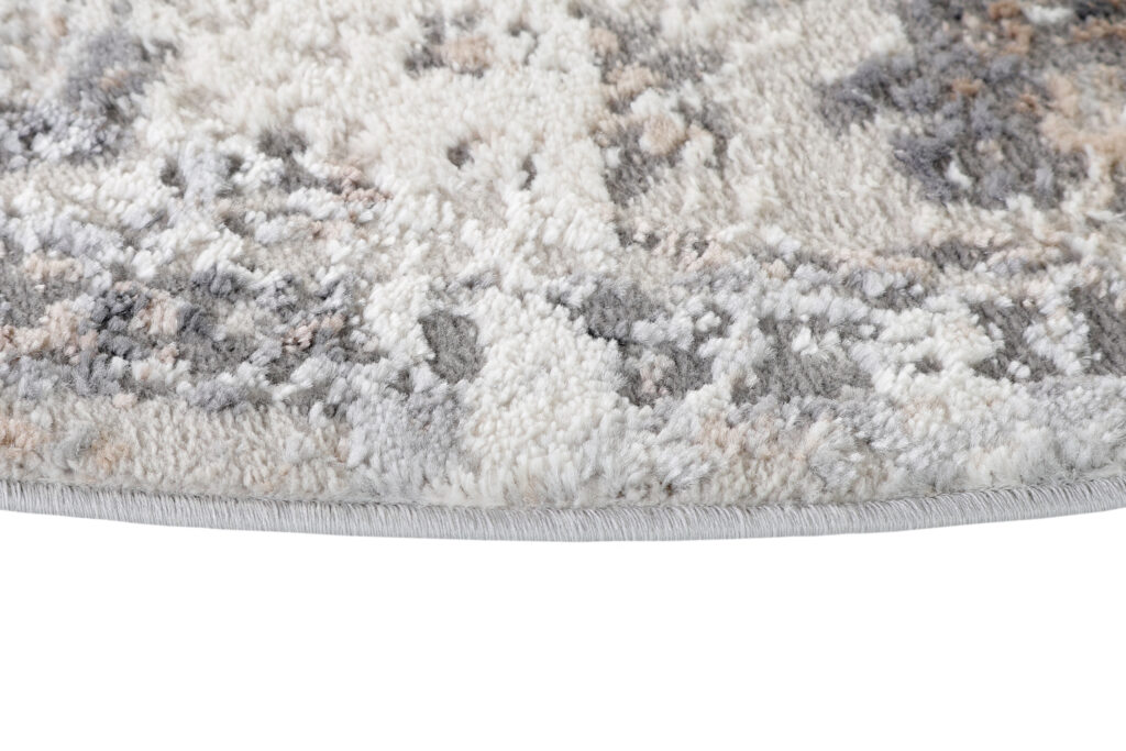 Teppich Valley Round Dunkel Grau Vintage Rahmen