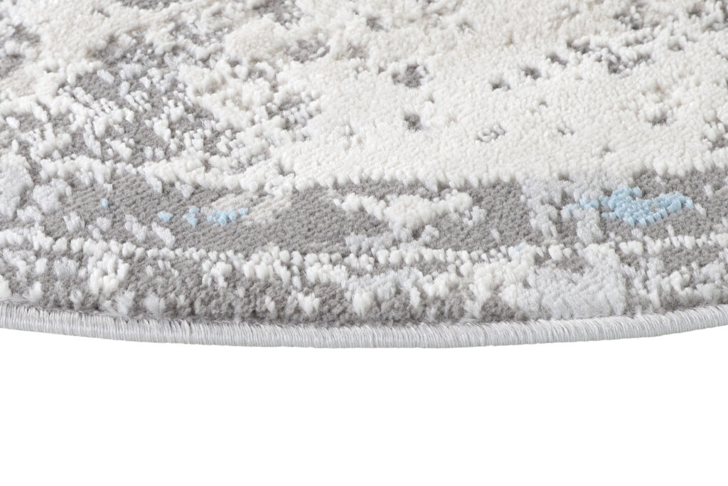 Teppich Valley Rund Grau Blau Vintage Floral