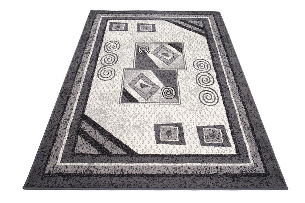 Teppich Dream Kurzflor Grau Creme Schwarz Meliert Modern