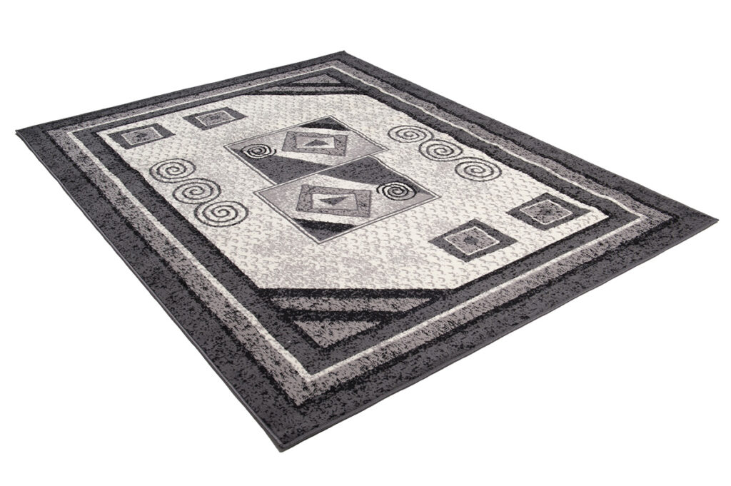 Teppich Dream Kurzflor Grau Creme Schwarz Meliert Modern