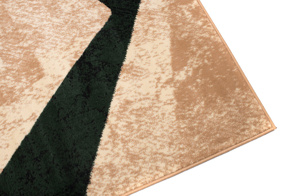 Teppich Dream Modern Kurzflor Creme Grün Vierecke Meliert