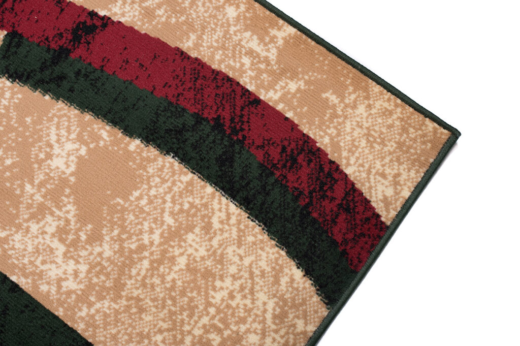 Teppich Dream Kurzflor Modern Beige Grün Rot Kreise Wellen