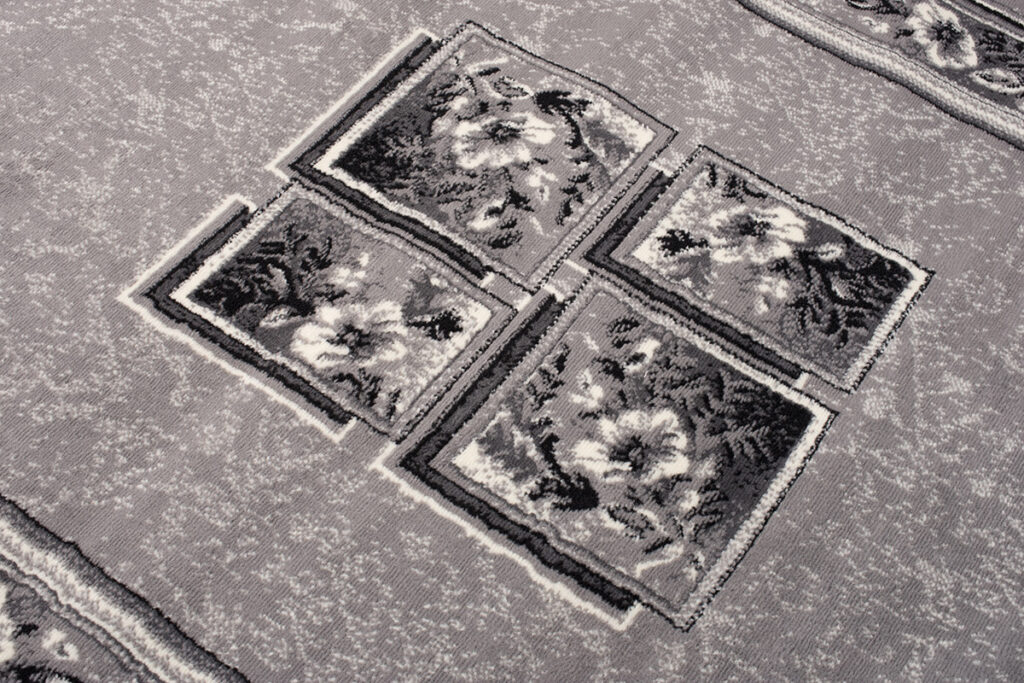 Teppich Dream Kurzflor Creme Hellgrau Meliert Floral Design