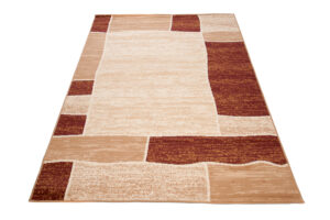 Teppich Dream Modern Kurzflor Beige Braun Vierecke Design
