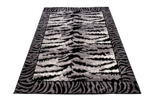 Teppich Dream Modern Kurzflor Grau Creme Schwarz Tiger Optik