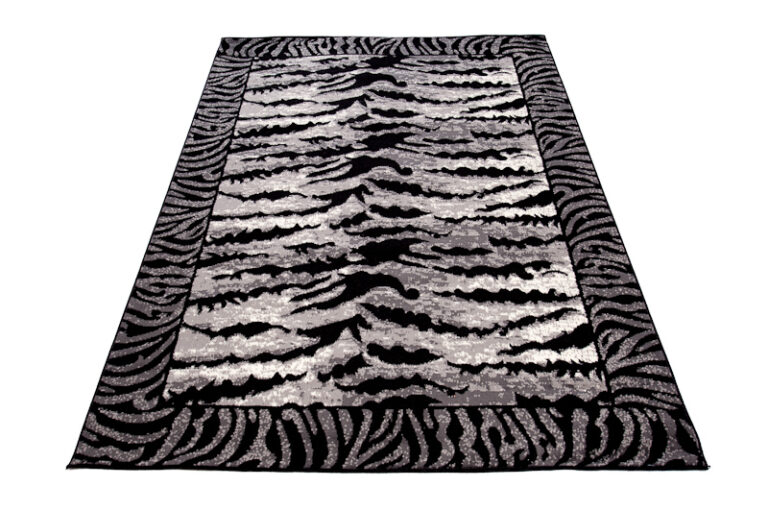 Teppich Dream Modern Kurzflor Grau Creme Schwarz Tiger Optik