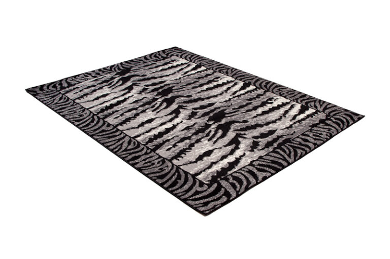 Teppich Dream Modern Kurzflor Grau Creme Schwarz Tiger Optik