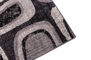 Teppich Dream Modern Grau Schwarz Kreise Kurzflor Design