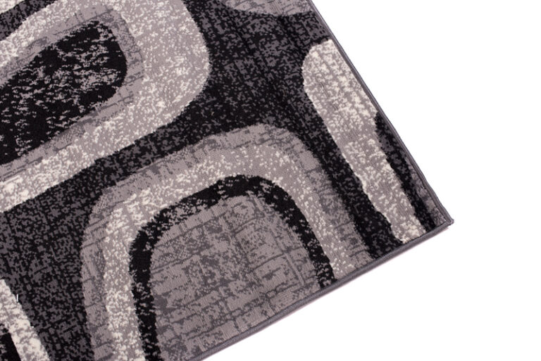 Teppich Dream Modern Grau Schwarz Kreise Kurzflor Design