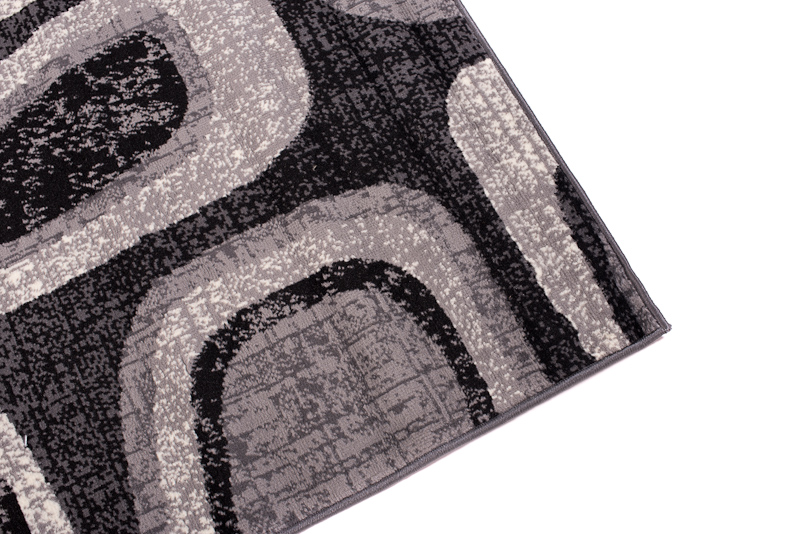 Teppich Dream Modern Grau Schwarz Kreise Kurzflor Design