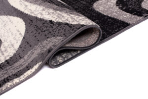 Teppich Dream Modern Grau Schwarz Kreise Kurzflor Design