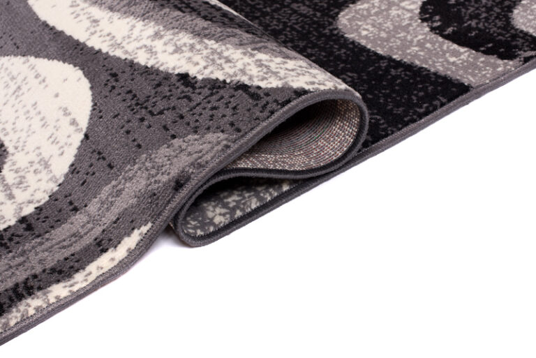 Teppich Dream Modern Grau Schwarz Kreise Kurzflor Design