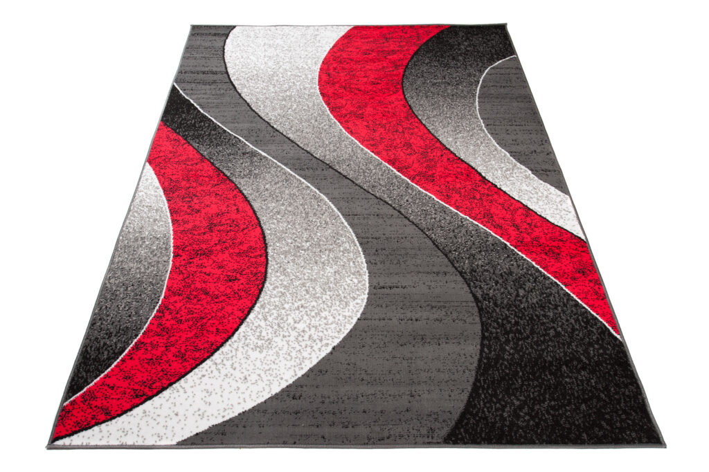 Teppich Dream Modern Wellen Design Grau Rot Creme Meliert