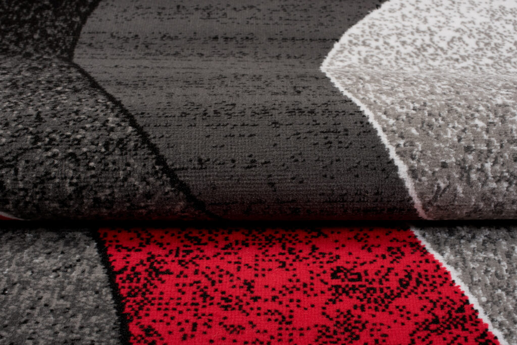 Teppich Dream Modern Wellen Design Grau Rot Creme Meliert