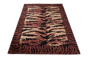 Teppich Dream Modern Kurzflor Braun Beige Schwarz Tiger Design