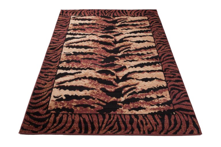 Teppich Dream Modern Kurzflor Braun Beige Schwarz Tiger Design
