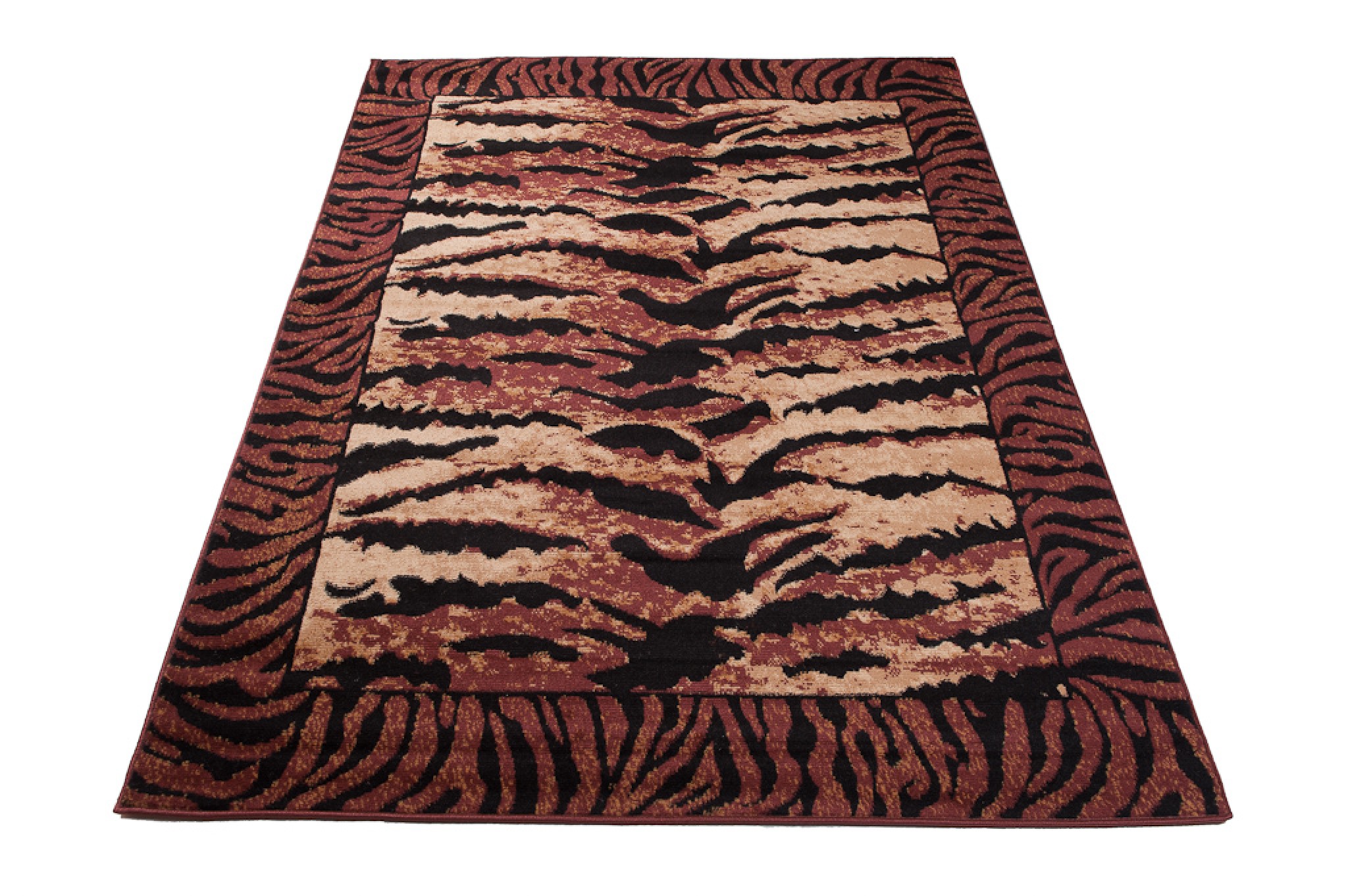 Teppich Dream Modern Kurzflor Braun Beige Schwarz Tiger Design
