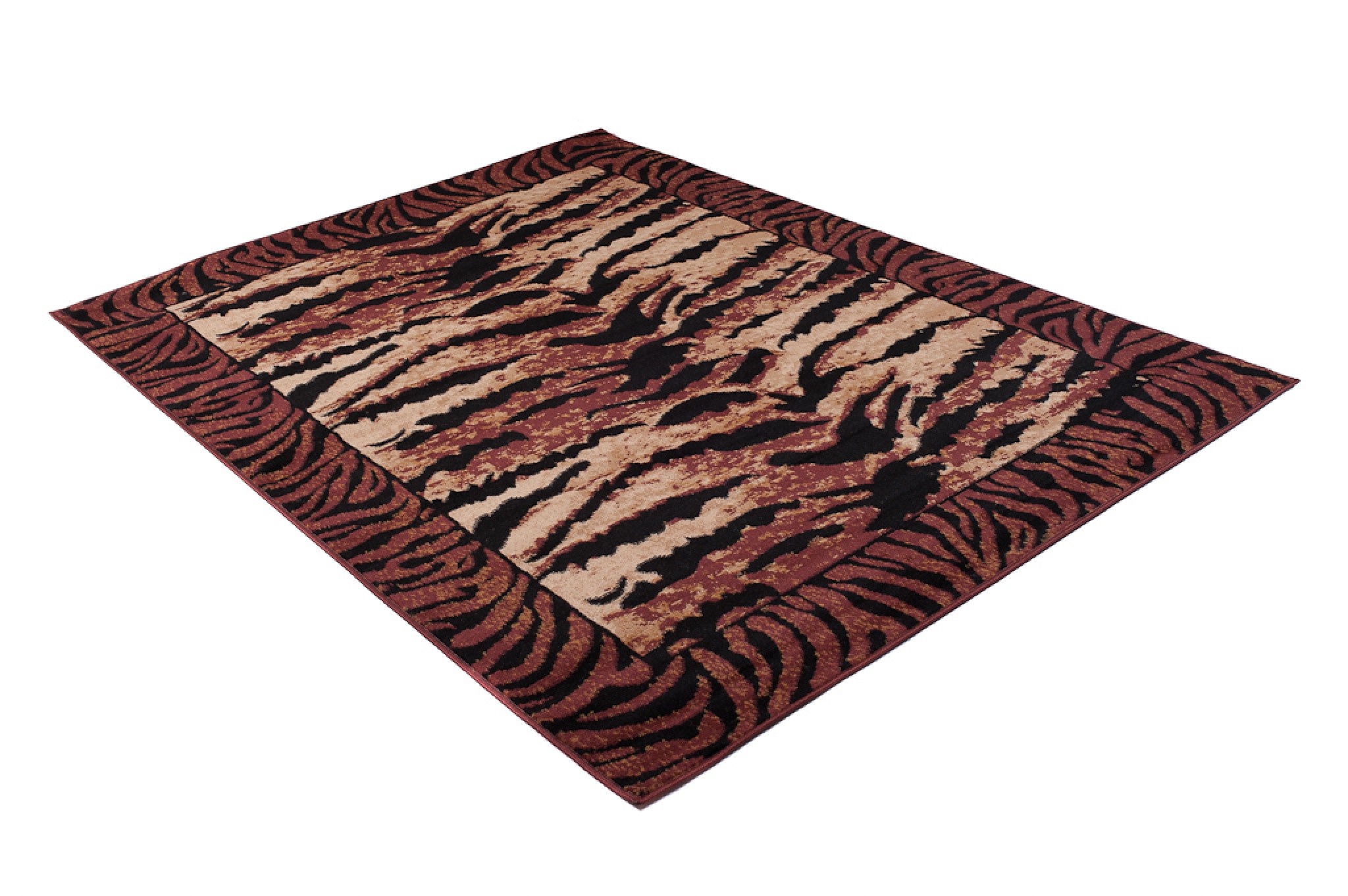 Teppich Dream Modern Kurzflor Braun Beige Schwarz Tiger Design