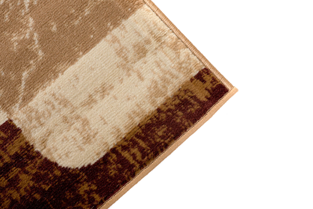 Teppich Dream Kurzflor Beige Creme Braun Retro Vierecke