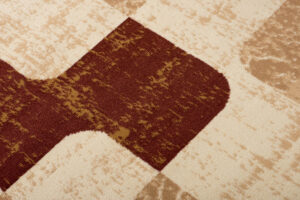 Teppich Dream Kurzflor Beige Creme Braun Retro Vierecke