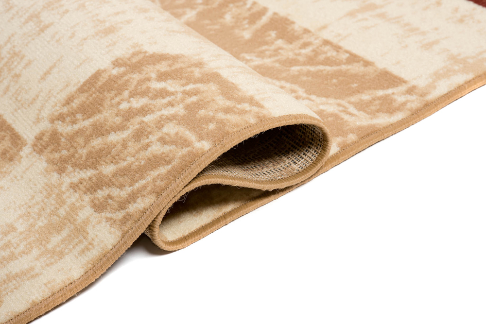 Teppich Dream Kurzflor Beige Creme Braun Retro Vierecke