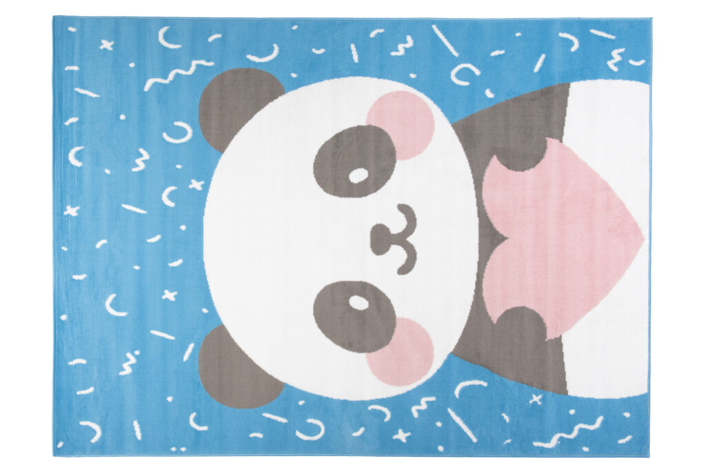 Teppich Jolly Kurzflor Kinderteppich Spielmatte Blau Grau Rosa Panda