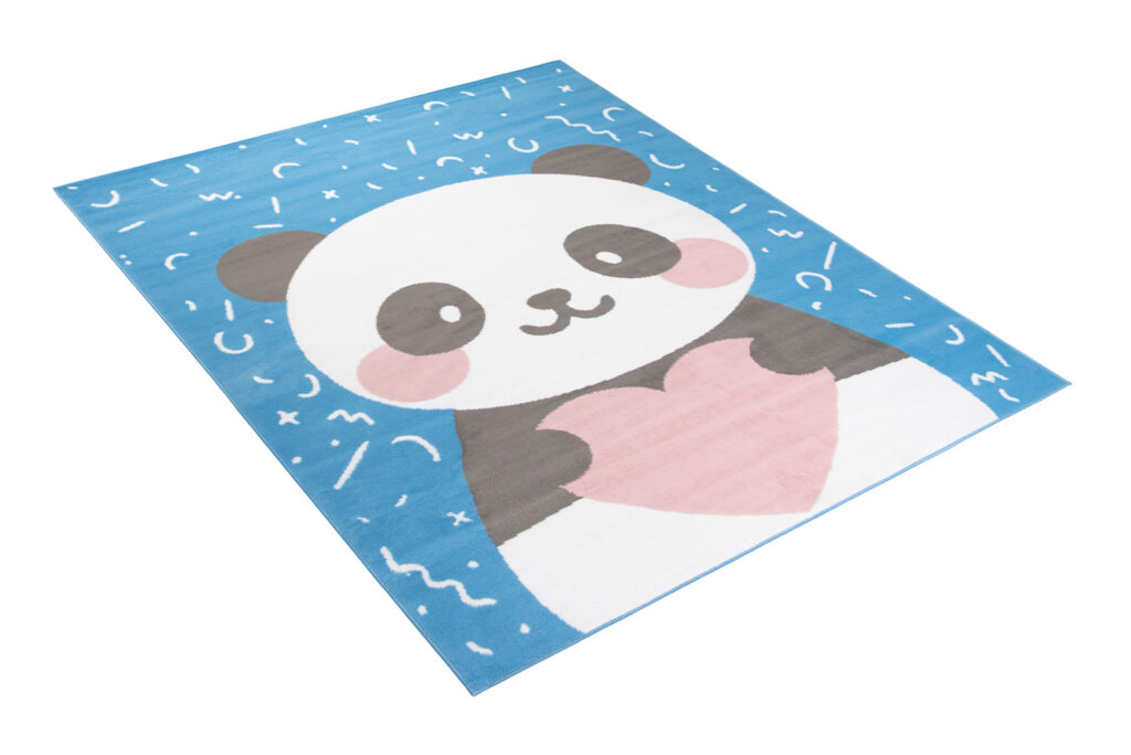 Teppich Jolly Kurzflor Kinderteppich Spielmatte Blau Grau Rosa Panda