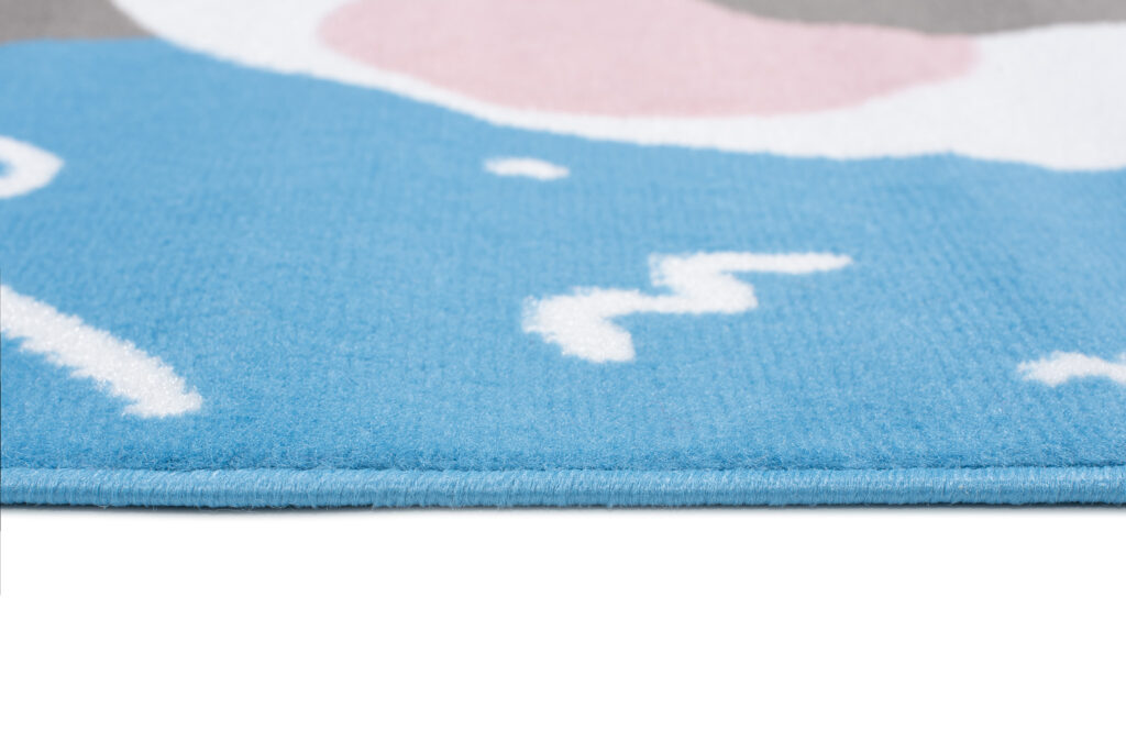Teppich Jolly Kurzflor Kinderteppich Spielmatte Blau Grau Rosa Panda