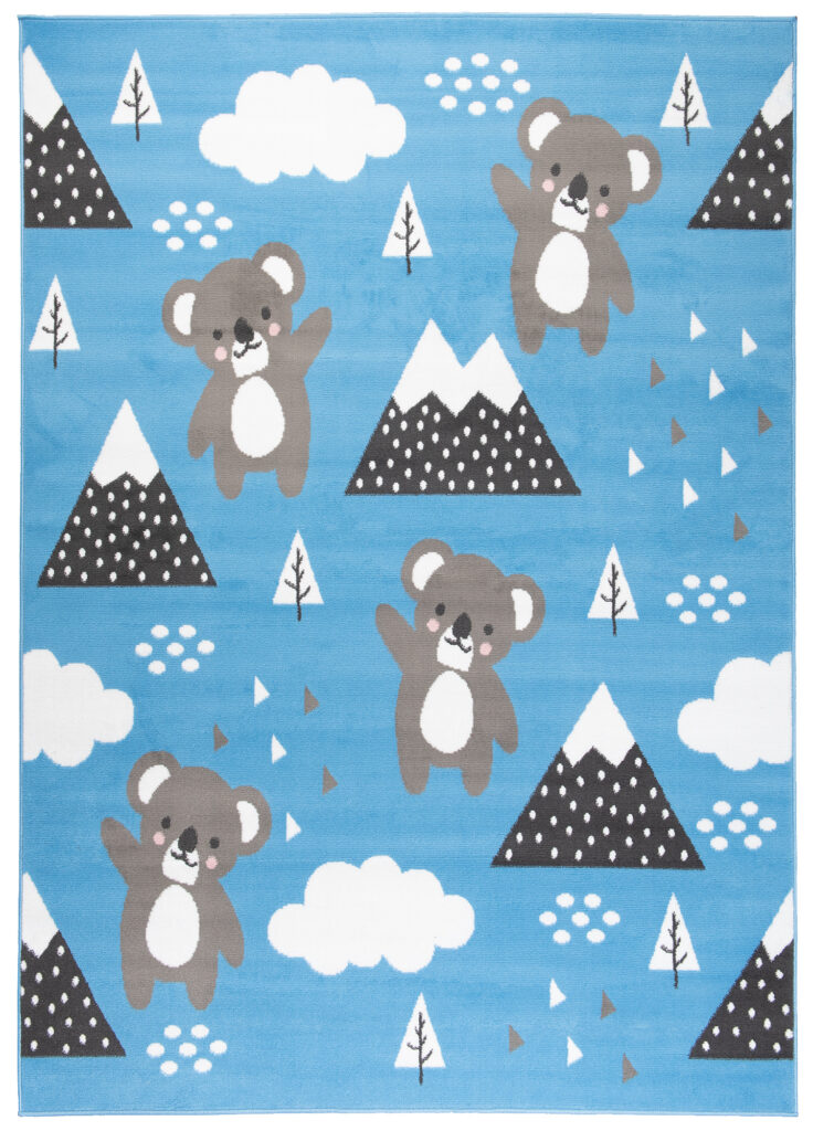 Teppich Jolly Kurzflor Kinderteppich Spielmatte Blau Grau Koalabär