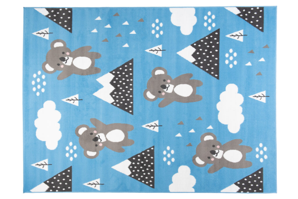 Teppich Jolly Kurzflor Kinderteppich Spielmatte Blau Grau Koalabär