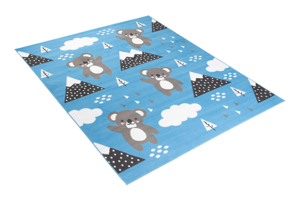 Teppich Jolly Kurzflor Kinderteppich Spielmatte Blau Grau Koalabär