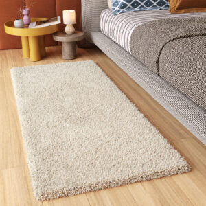 Teppichläufer Essence Shaggy Einfarbig Hellbeige