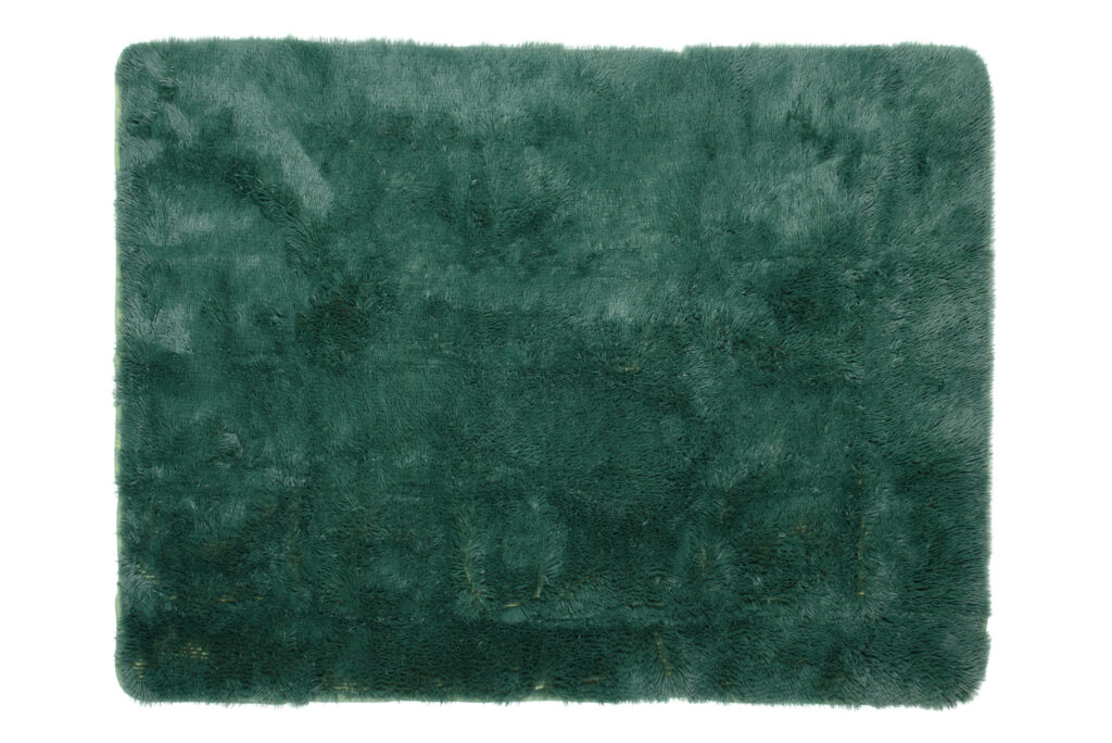 Teppich Silk Dunkel Grün Rutschfest Shaggy