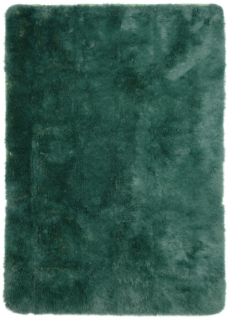 Teppich Silk Dunkel Grün Rutschfest Shaggy