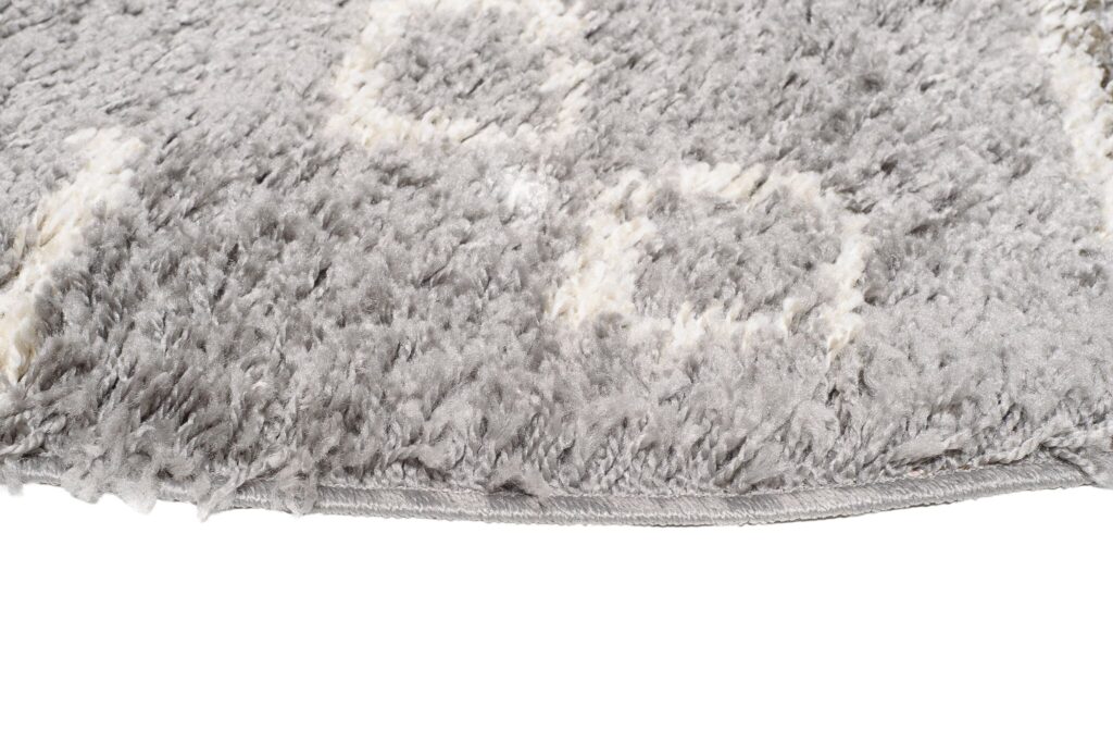 Teppich Boho Rund Grau Ethno Shaggy