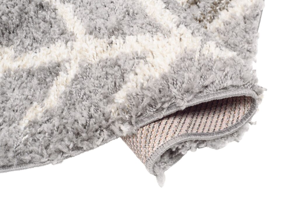 Teppich Boho Rund Grau Ethno Shaggy