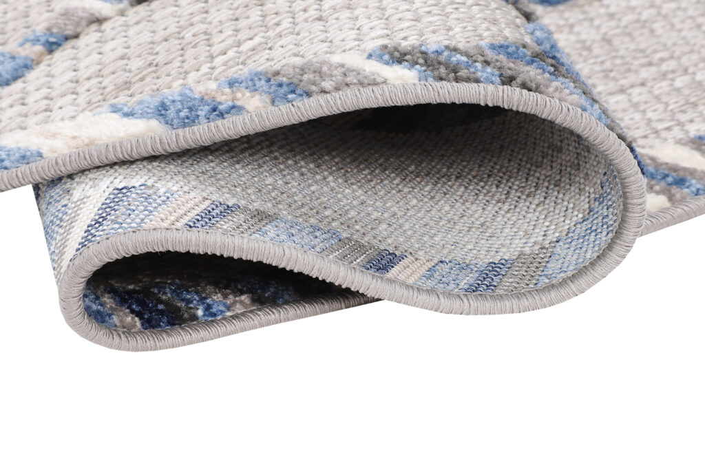Outdoorteppich Patio Rund Blau Trellis
