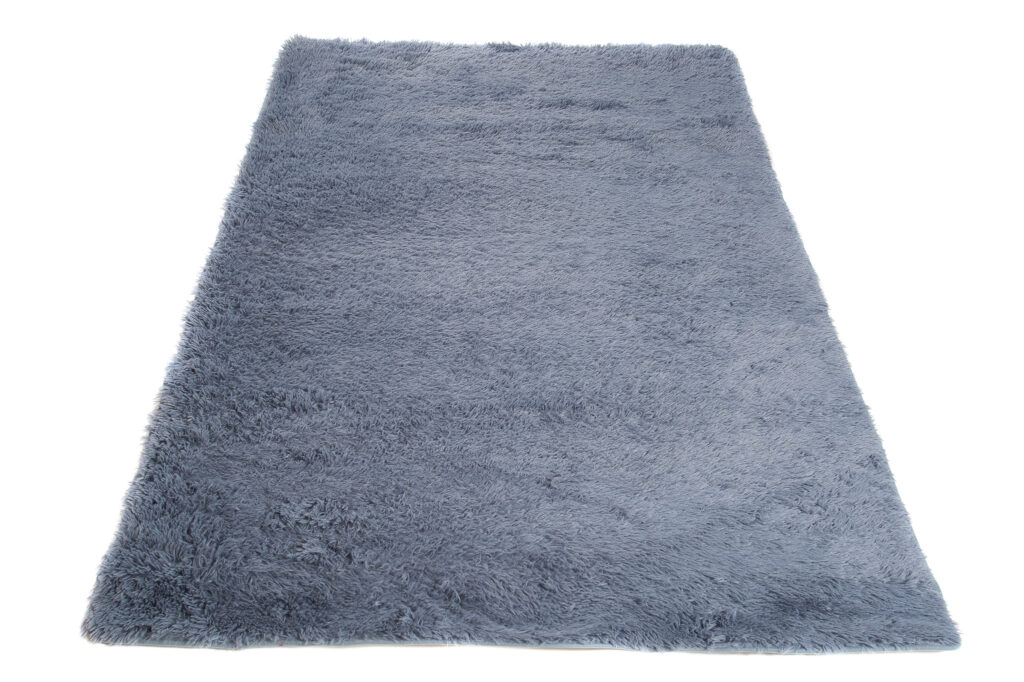 Teppich Silk Grau Blau Rutschfest Shaggy