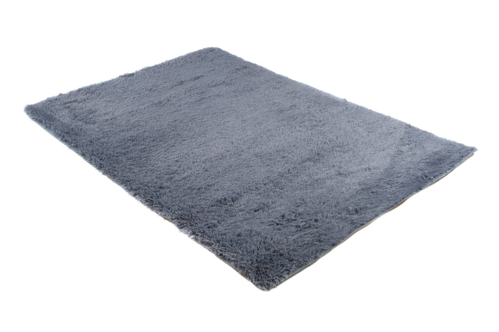 Teppich Silk Grau Blau Rutschfest Shaggy